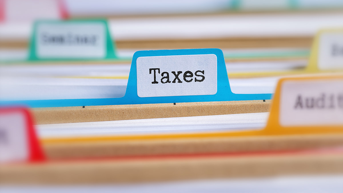Taxes tab in filing folders